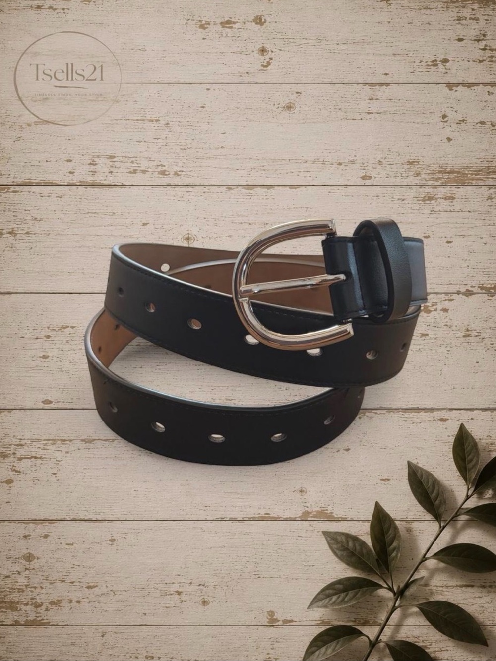 A New Day Black Laser Cut Belt - 44”